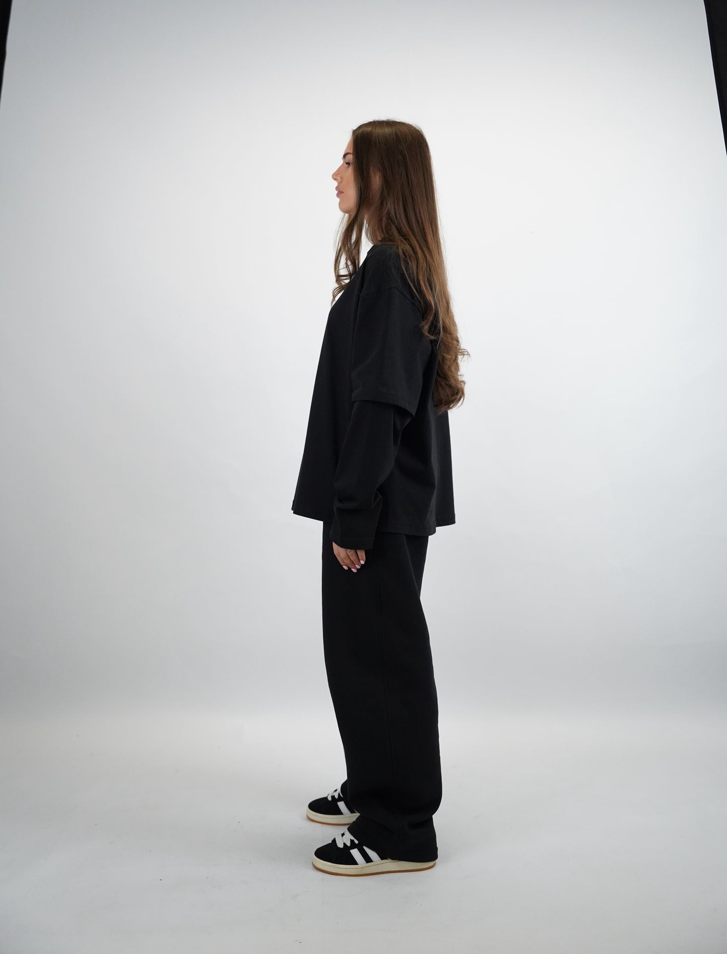 Everyday Jet Black Double Sleeve Tee